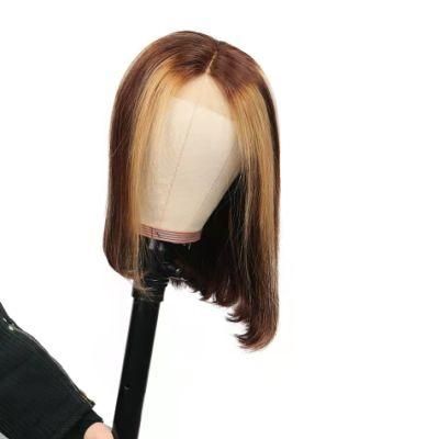 Front Lace Human Hair Bobbing Headgear 4 &times; 4 Bob Lace Front Lace Wig