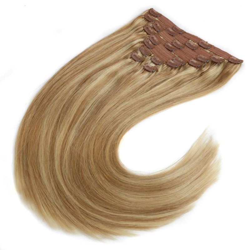 Piano Highlight Colors P27/613 140g 10piece 20inch Full Cuticle Aligned Remy Indian Hair Clip in Hair Extension