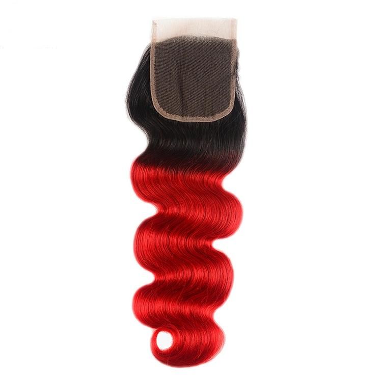 Kbeth Color Closure for Black Girls Hot Selling Brazilian Raw Virgin Brazilian Hair Cheap 5*5 Size Packahging 100GM Lace Red Brown 613 Closure in Stock