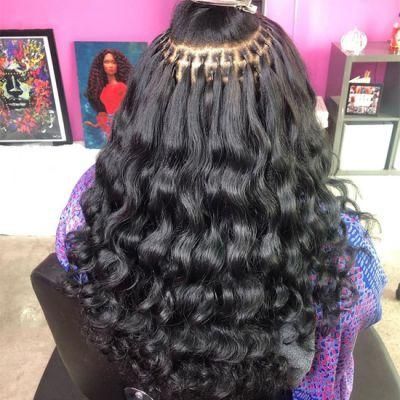 Body Wave I Tip Microlinks Brazilian Human Hair Extensions for Women Natural Black 8-30 Inches Bundles Brazilian Virgin Bulk Hair
