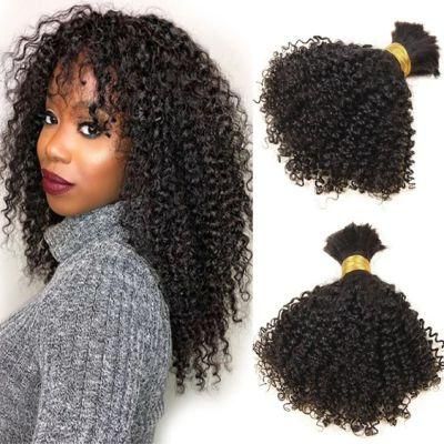 Afro Kinky Curly Brazilian Hair Bundles Braiding Hair Bulk No Weft Long Kinky Curly Human Hair Bulk Remy Hair Extensions