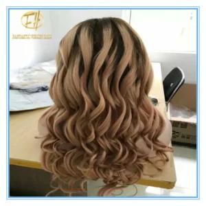 High Quality Hot Sales Color Curly Human Hair Lace Wigs with Factory Price Wig-050