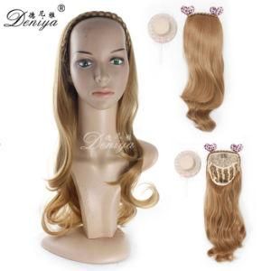 Hot Selling High Quality Fashion Synthetic Long Clip in Extension Half Wig