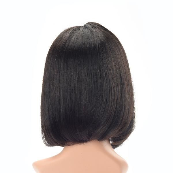 Black Color Bob Style Women Natural Hair Toupee