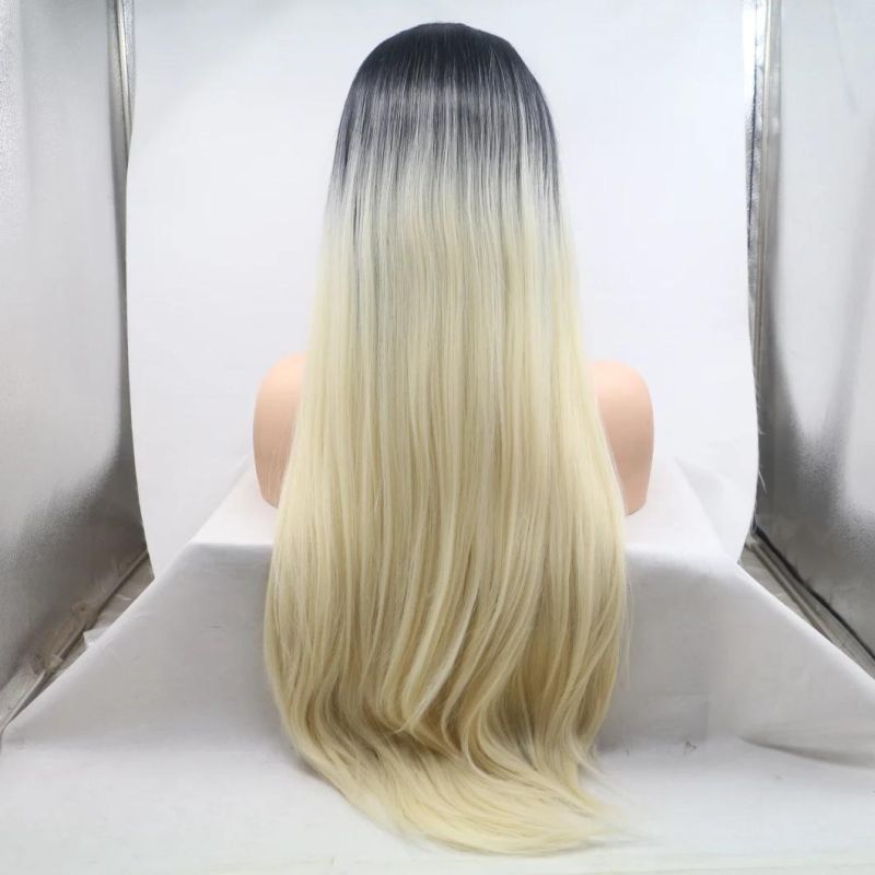 Wholsale Synthetic Wigs 1b/613 Straight Hair Ombre Lace Frontal Wigs