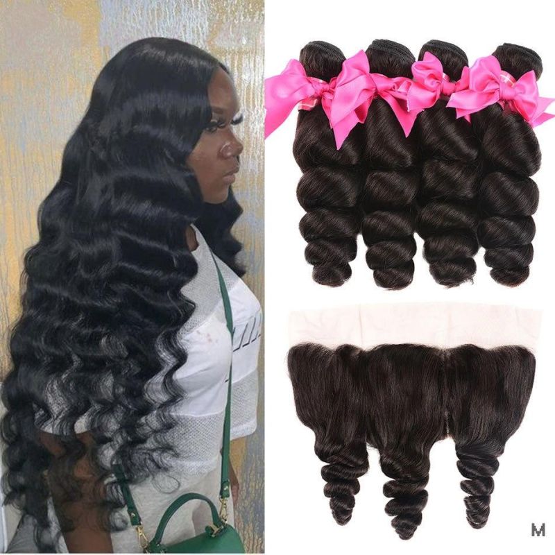 Kbeth Hot Sale Loose Wave Cheap Brazilian Human Hair 13*4 Lace Toupee Human Hair Extensions for Black Women From China Factory