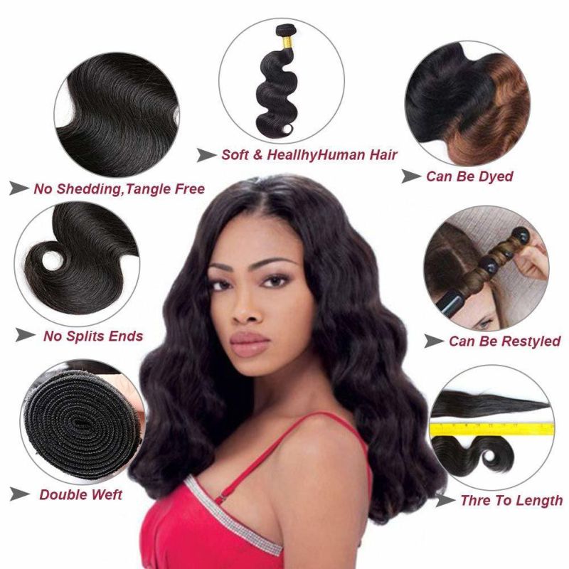 Body Wave Bundles 24 26 28 Inch Unprocessed Human Hair Brazilian Virgin Hair 3 Bundles Body Wave Natural Color Human Hair Extensions