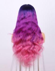 Silky Ombre Purple Color Straight Wig