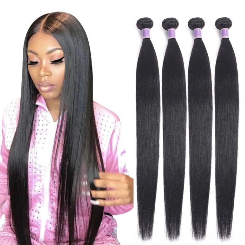 Black Straight Hair Bundles Bone Straight Human Hair Bundles 30 Inch Virgin Hair Bundles Brazilian Weave Human Hair Extensions