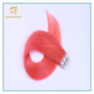 Customized Color High Quality Pink Color Double Drawn Tape Hairs Extension Hairs with Factory Price Ex-043