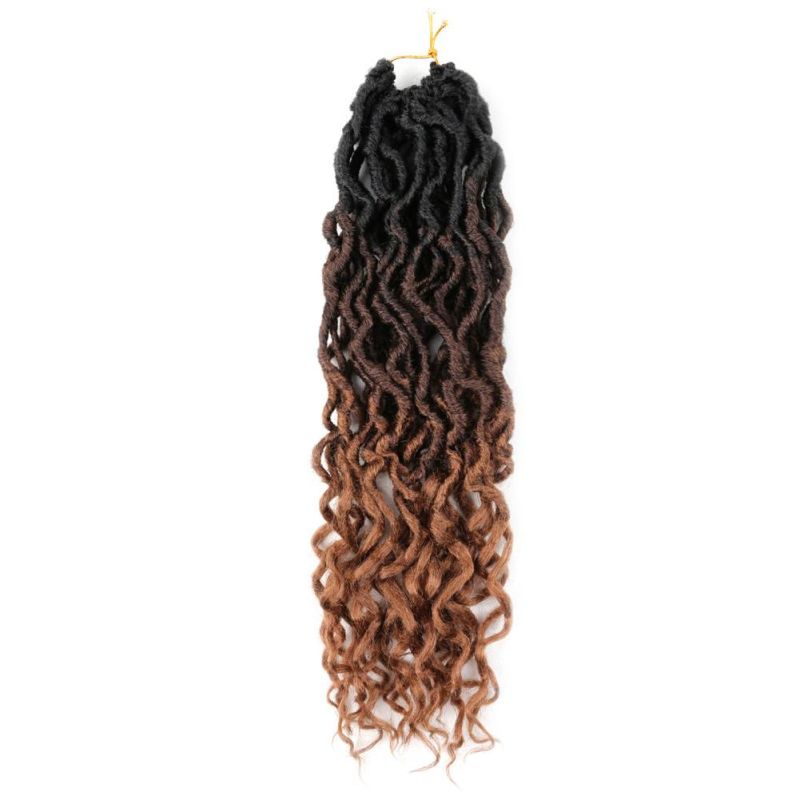 18inch 24 Strands Gypsy Faux Locs Crochet Hair Briading Curly Ends Crochet Hair Extension