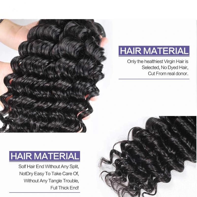 7A Malaysian Virgin Hair Deep Curly 3 Bundles Malaysian Curly Weave Human Hair