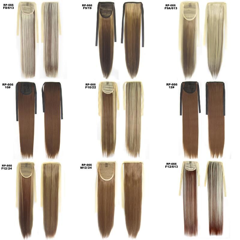 Ribbon Synthetic Silky Straight Tie up Ponytail Clip in Hair Extension