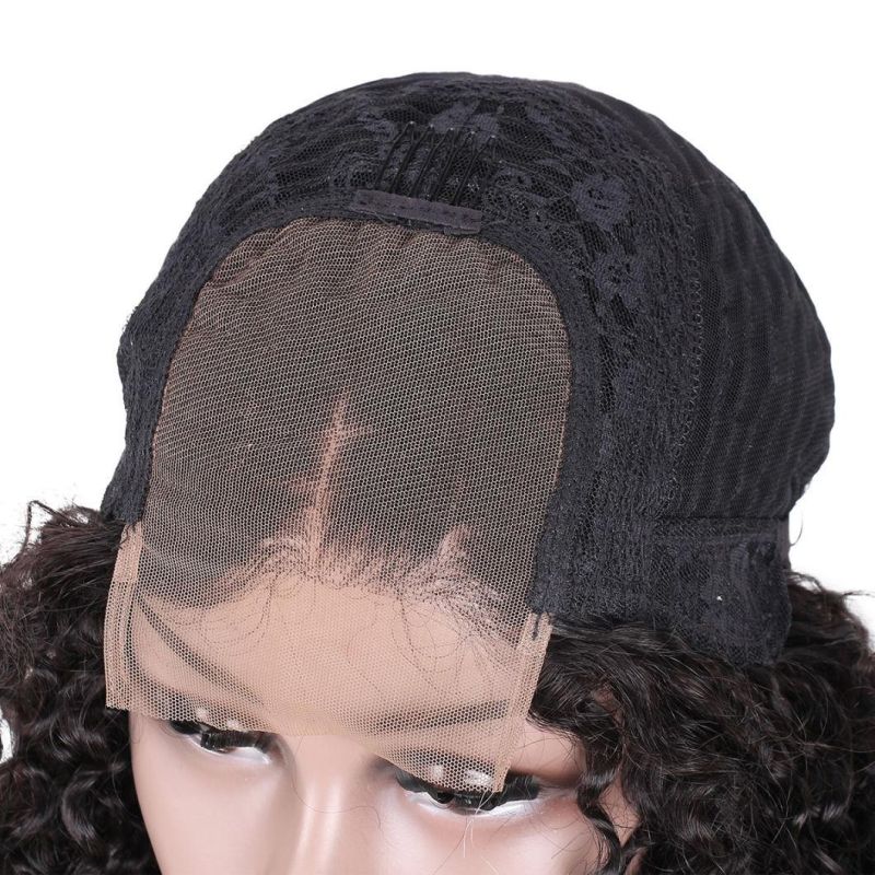 Wholesale Afro Kinky Jerry Curly Front Full Lace Human Hair Wig, Natural Black Long Curly Brazilian Hair Lace Wig for Black Women