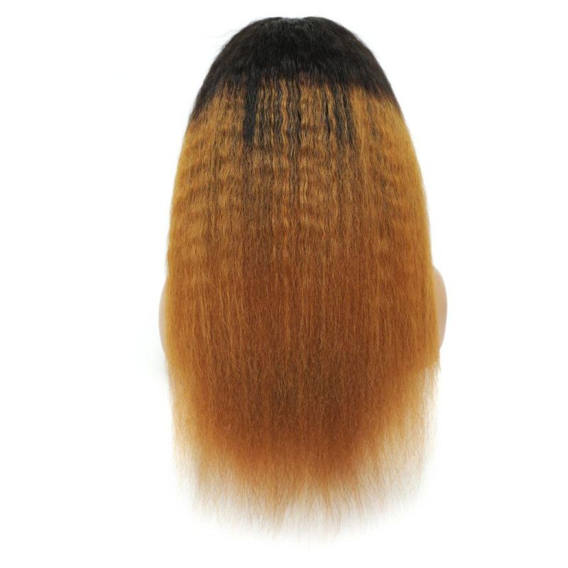Kbeth Yaki Straight Bob Wig for Black Women Black and Brown Color Fashion Human Raw Virgin Wigs
