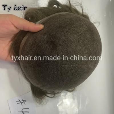 Full French Lace Men Toupee Size 8 * 10 Breathable Black Brown Hair Piece Indian Remy Hair Wigs