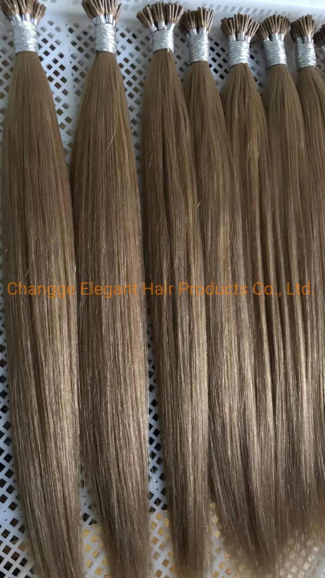 Customize Color Raw I Tip Real Human Hair Straight Remy I-Tip Hair Extension Keratin I Tip Human Hair Extensions