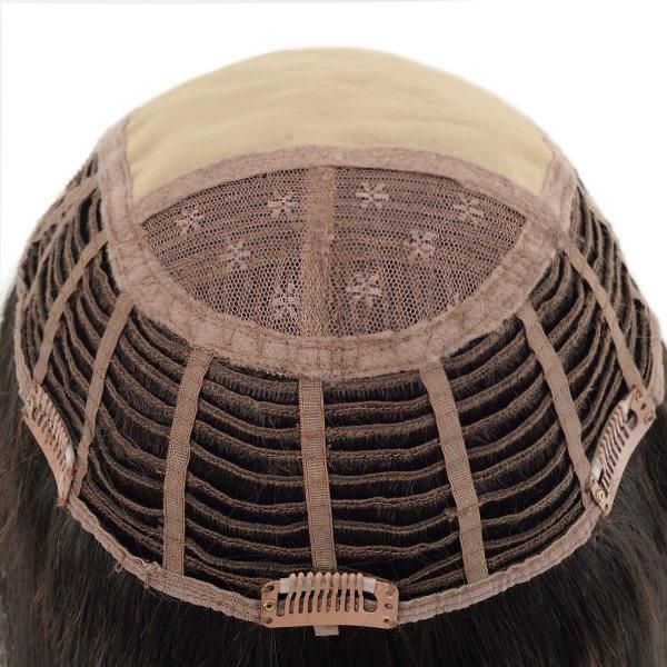 Mono Natural Hair Toupee Machine Made Human Hair Topper for Women