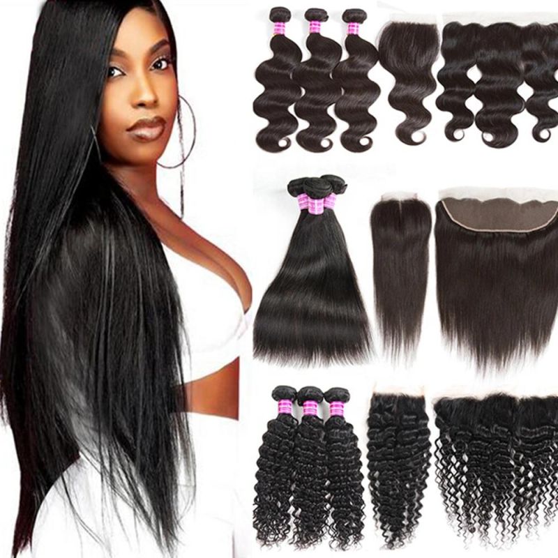 Kbeth Excellent Cuticle Aligned Raw Virgin Human Hair Closure Natural Hair Extension Deep Wave Lace Closures for Black Women