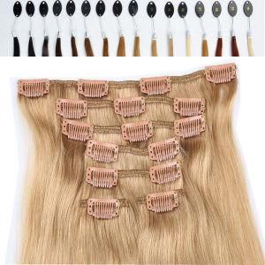 22&quot; Thick Clip Hair Extension #30 Virgin Peruvian Human Hair