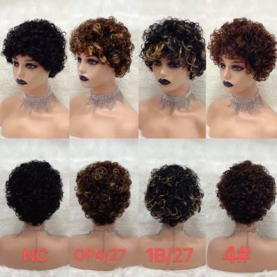 Africa Online Shop Half Hand Tied Half Machine Made Front Lace Wig Suppliers Short Wigs