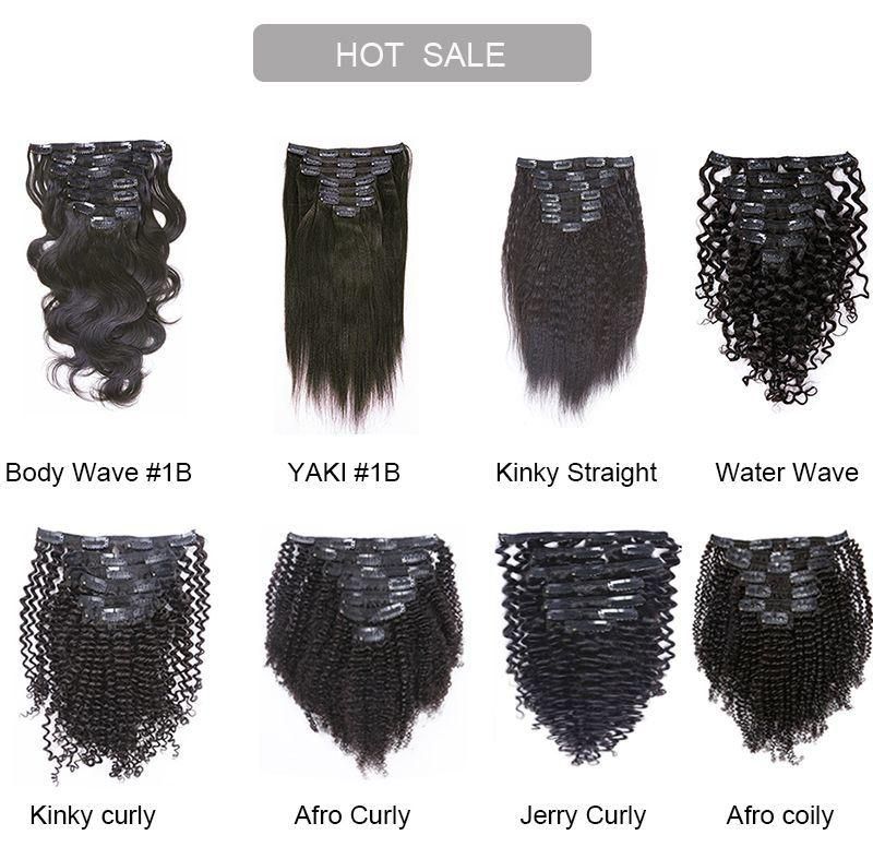 Wholesale Clip in Hair Extensions 100% Human Hair Clip Hair Extension Natural Hair Afro Kinky Curly