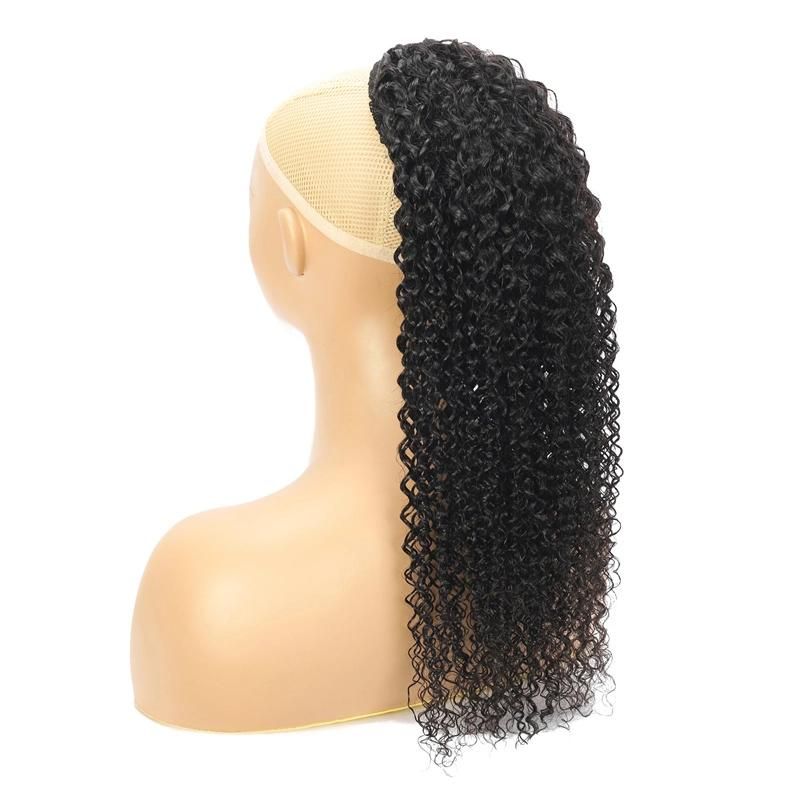 Kinky Curly Ponytail Human Hair Remy Brazilian Wrap Around Ponytail Drawstring Ponytail Clip in Hair Extensions
