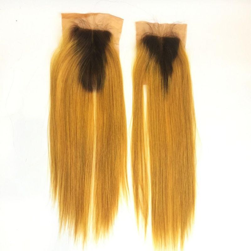 Hair Bundles with Closure 100% Brazilian Hair Best Quality Bone Straight Colored Remy Hair