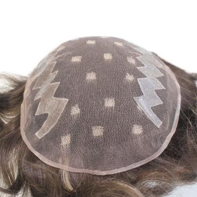 Fashion Highlight Color Lace with Poly Costing Men&prime;s Human Hair Wig