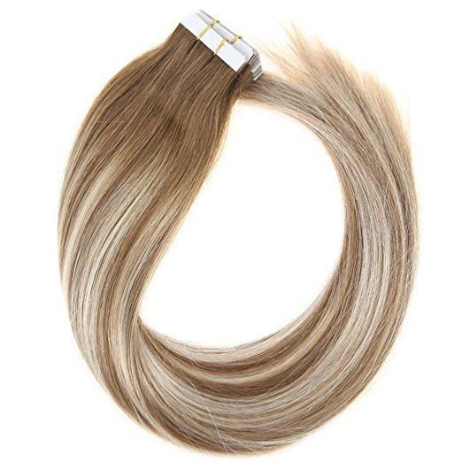 100% Virgin Hair Tape in Human Hair Extensions (AV-TP14-6/60)