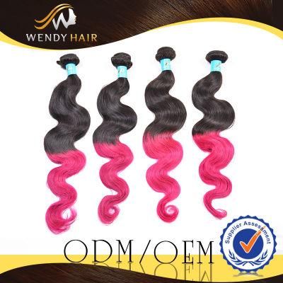 Ombre Color Indian Body Wave Made in China Human Hair Weave