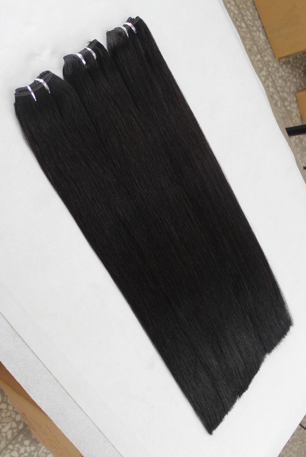 Straight Brazilian Human Hair Hair Bundles Black Color Remy Human Hair Weaving Bundles Extensions