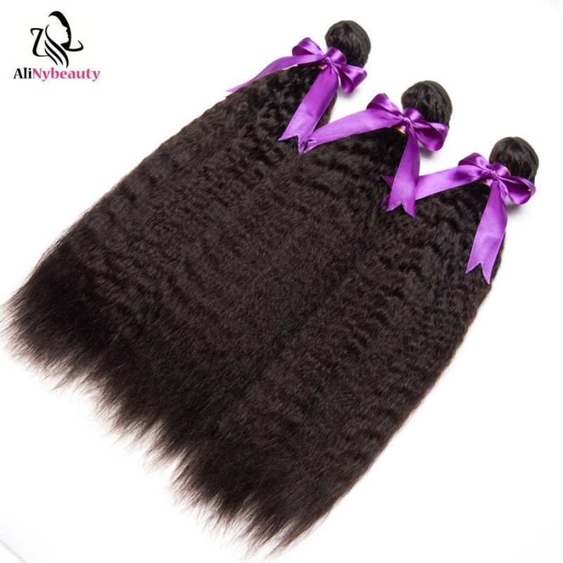 Alinybeauty Remy Hair Extension Brazilian Virgin Hair Kinky Straight