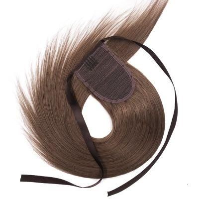 Double Weft Remy Virgin Human Hair Wrap Around Ponytail Extension