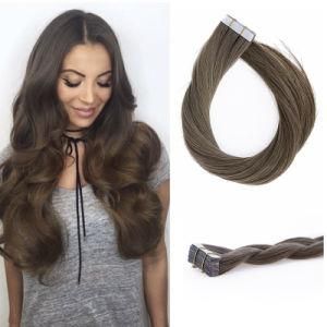 Hot Sale Top Quality #8 Virgin Double Drawn Tape in Hair Extensions