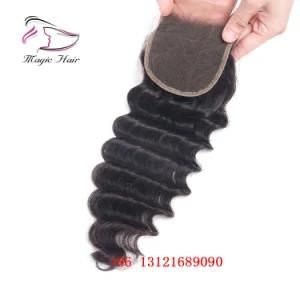 Brazilian Loose Deep Wave Hair Lace Closure 4*4 Remy Human Hair Bleached Knots