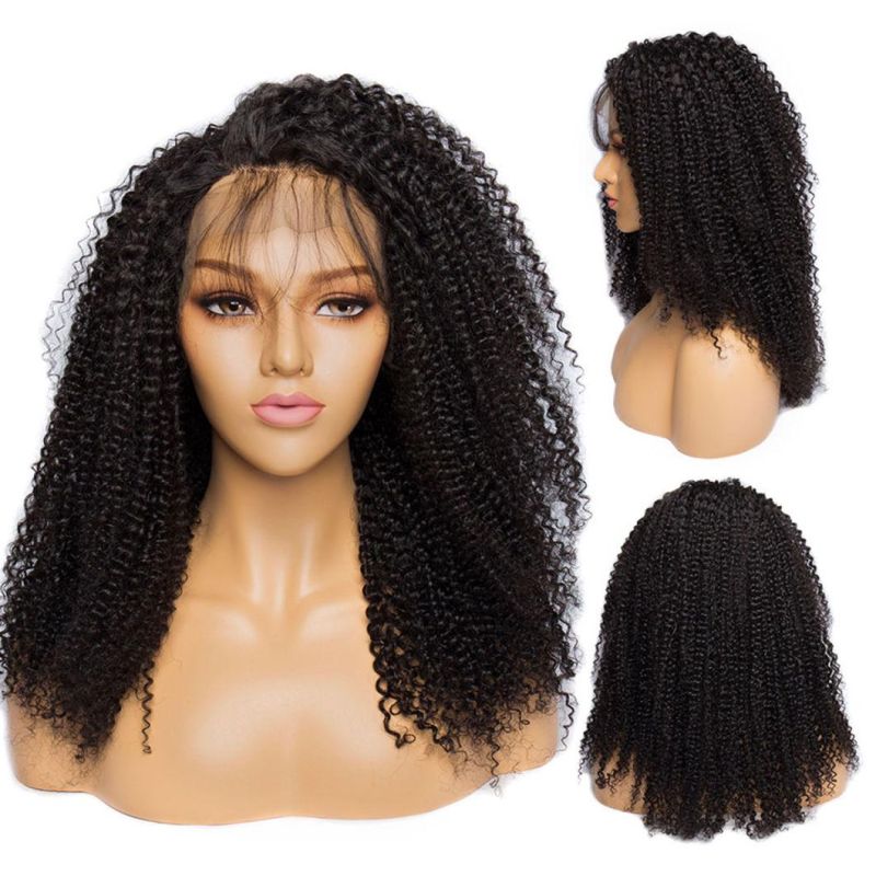 Afro Kinky Curly Wig Natural 1b 13X4 Lace Front Human Hair Wigs for Black Women Pre Plucked 150% Sunlight Remy Hair Wig