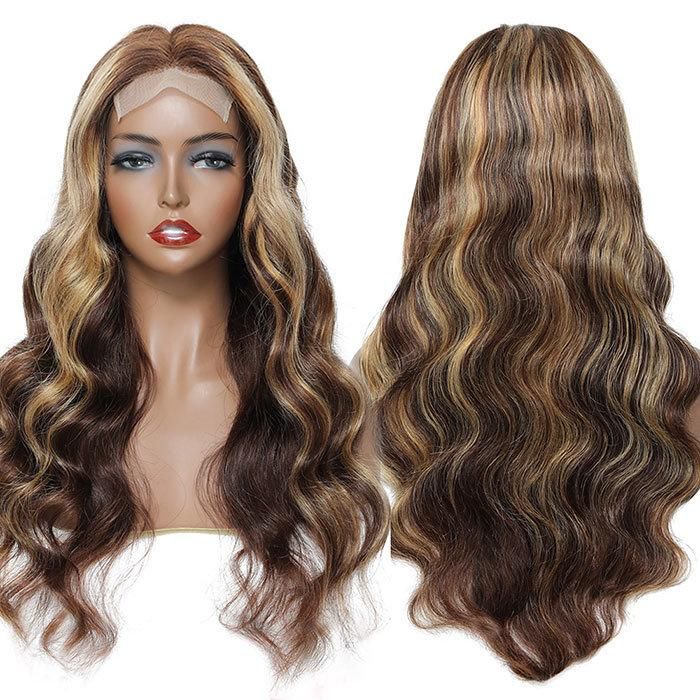 Best Quality Piano Hair Color 4/27 Highlight Wig Curly Wigs Human Hair Lace Front Unprocessed Raw Remy Lace Frontal Wig