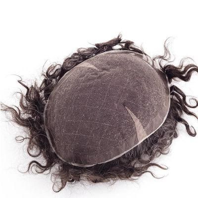 High Quality Hair Replacement System Full Lace Human Hair Toupee