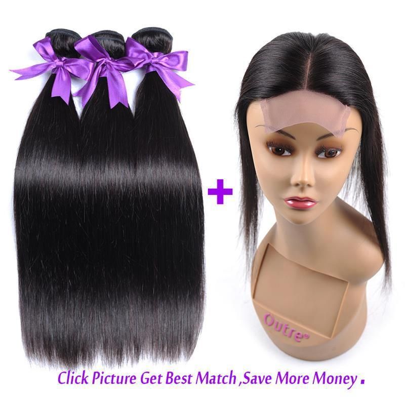 Brazilian Straight Weave Hair Bundles with Closure 3 Bundles Brazilian Hair Weave Bundles with Closure Remy Hair Weft