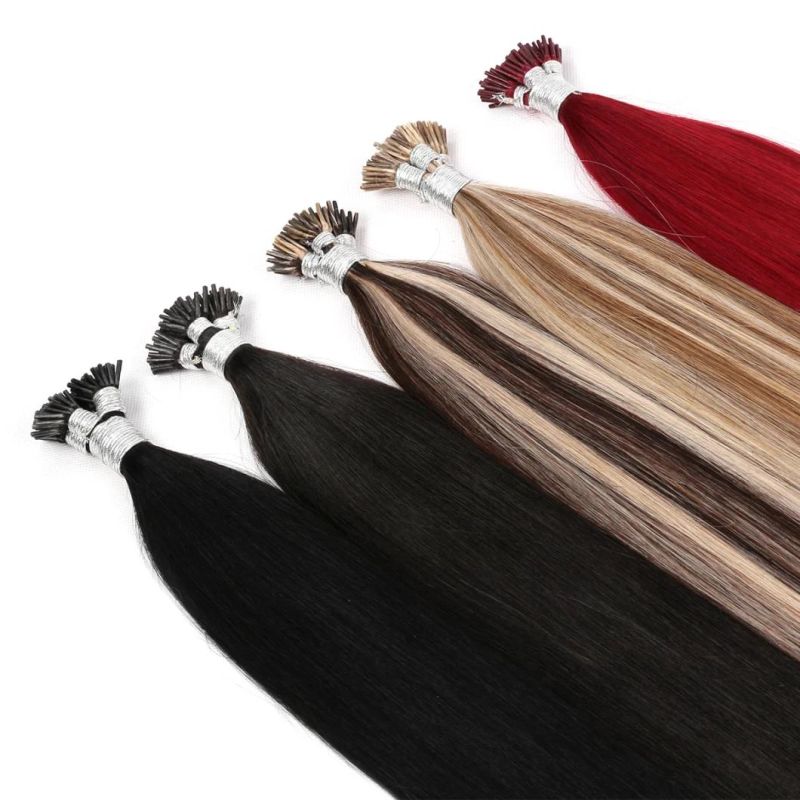 Cheap Wholesale Double Drawn Virgin Russian Hair Flat Tip Hair Extensions