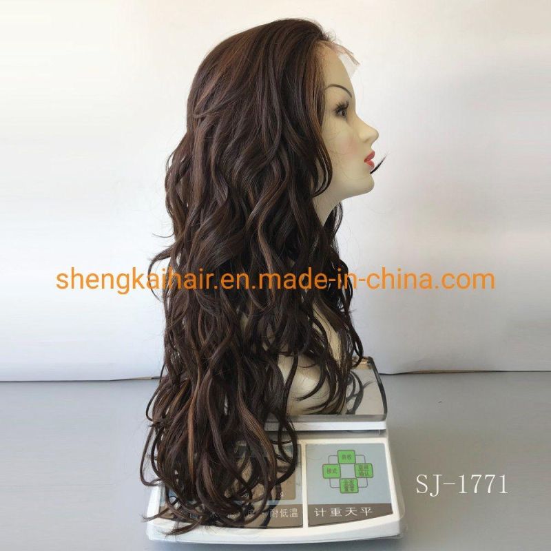 China Wholesale Premium Quality Handtied Heat Resistant Synthetic Hair Lace Front Wigs 591