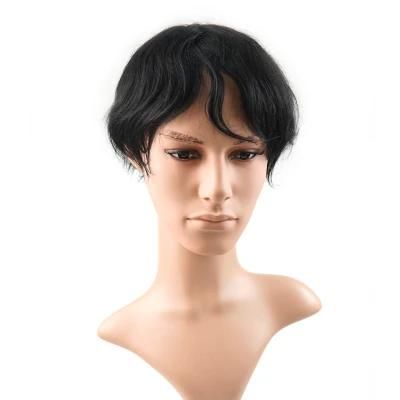 Instant Delivery Mono Front Lace Natural Human Hair Men Toupee