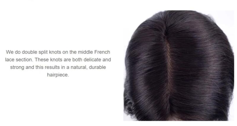 High Quality Human Hair Stock French Lace Wig for Men