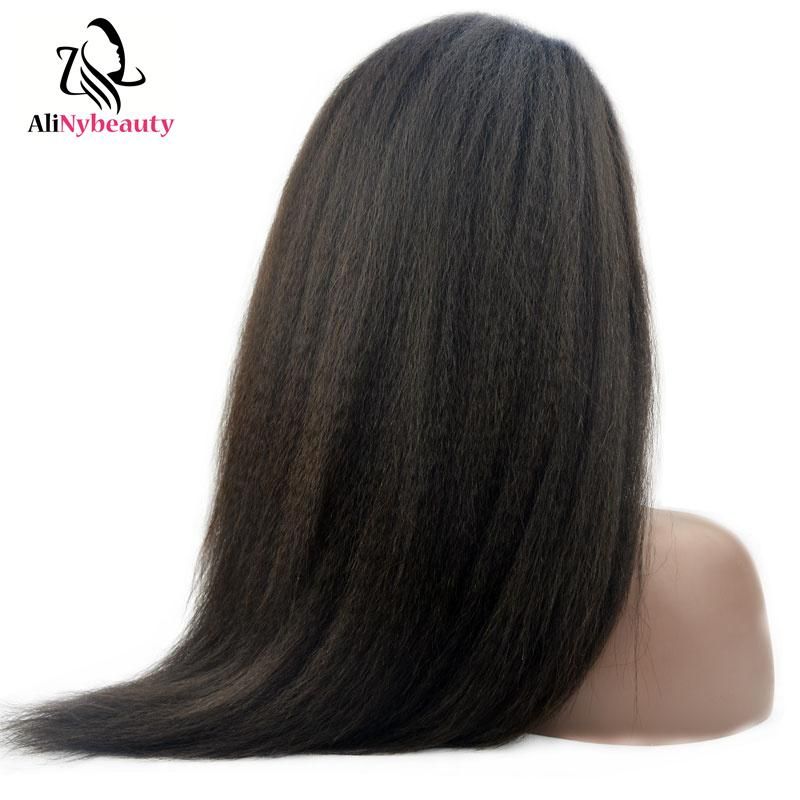 Kinky Straight Human Hair Full Lace Wig with Baby Hair