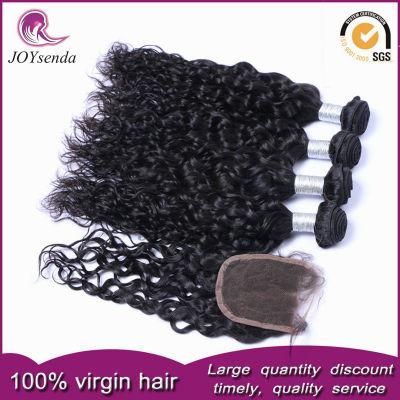 Jerry Curly Lace Closure+Hair Weave Indian Virgin Human Hair
