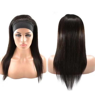 Headband Wig Non Lace Human Hair Wigs, Wig with Headband Attached, Wig Headband