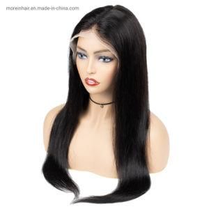 Morein Top Quality 150% 180% Density Natural Straight Human Hair Brazilian Transparent Lace Wig