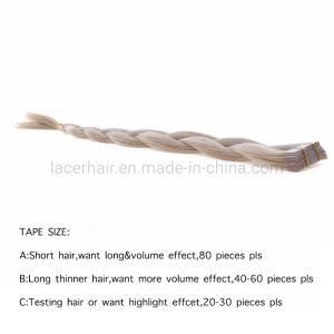 #18 Wholesale Price 12--28inch 100% Human Hair Invisible Tape in Double Drawn Remy Tape Hair Extension