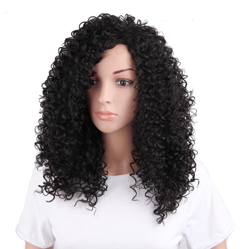 21inch Synthetic Hair Wig Heat Resistant Fiber Short Afro Curly Wigs